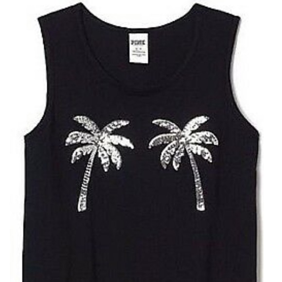Pink Victoria’s Secret Sequined Palm Tank - Picture 2 of 5